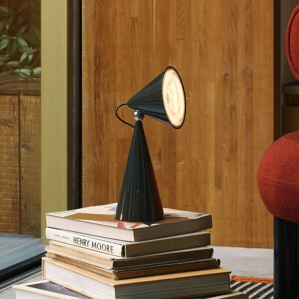 Tom Dixon Lampa stołowa POSE, możliwość ściemniania, czarny, salon / jadalnia, tworzywo sztuczne, design