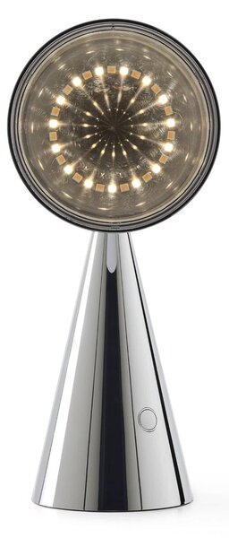 Tom Dixon Lampa stołowa POSE, możliwość ściemniania, chromowy / srebrny, salon / jadalnia, tworzywo sztuczne, design