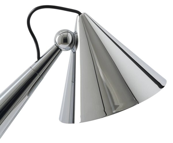 Tom Dixon Lampa stołowa POSE, możliwość ściemniania, chromowy / srebrny, salon / jadalnia, tworzywo sztuczne, design