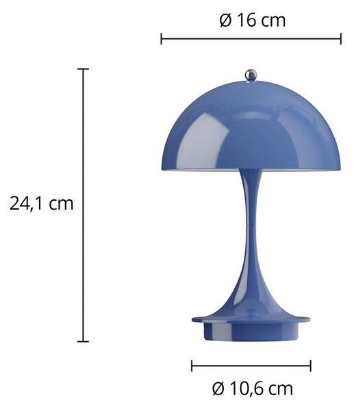 Louis Poulsen Panthella PORTABLE 160 V3, nieprzezroczysty indygo 160, możliwość ściemniania, niebieski, salon / jadalnia, tworzywo sztuczne, design