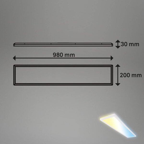 Briloner Lampa sufitowa LED Tava CCT, możliwość ściemniania, biały / opal, biuro, tworzywo sztuczne