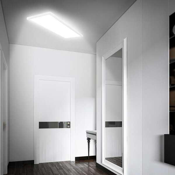 Briloner Lampa sufitowa LED Move, biały / opal, przedpokój, tworzywo sztuczne
