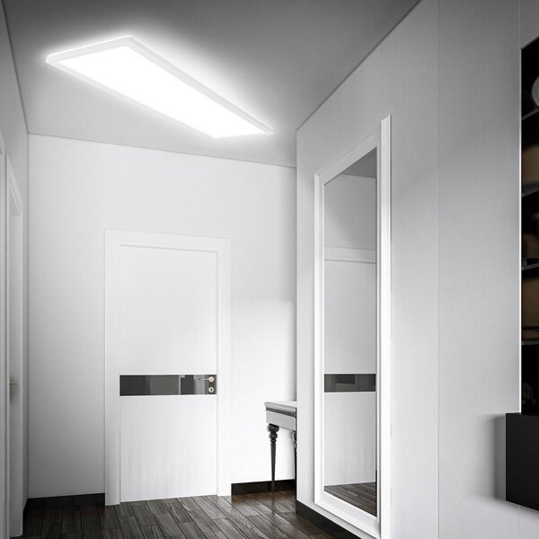 Briloner Lampa sufitowa LED Move, biały / opal, przedpokój, tworzywo sztuczne