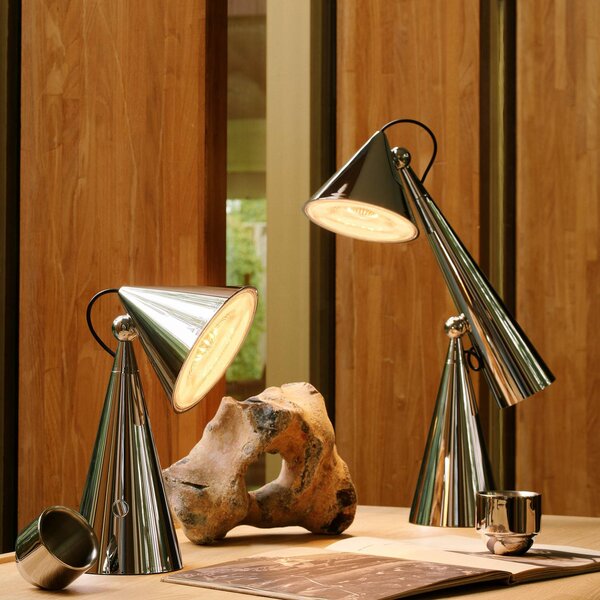 Tom Dixon Lampa stołowa design Pose Task Light, możliwość ściemniania, chromowy / srebrny, salon / jadalnia, tworzywo sztuczne, design