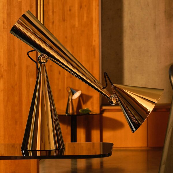 Tom Dixon Lampa stołowa design Pose Task Light, możliwość ściemniania, mosiężny / złoty, salon / jadalnia, tworzywo sztuczne, design