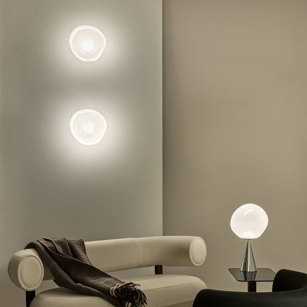 Tom Dixon Kinkiet designerski Melt, możliwość ściemniania, chromowy / srebrny, salon / jadalnia, tworzywo sztuczne, design