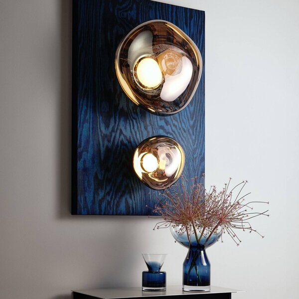 Tom Dixon Kinkiet designerski Melt, możliwość ściemniania, brązowy / mosiężny, salon / jadalnia, tworzywo sztuczne, design