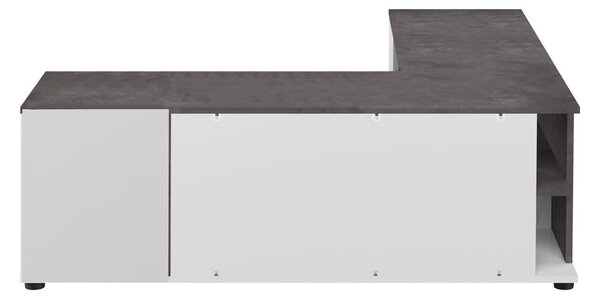 Biało-szara szafka pod TV w dekorze betonu 130x46 cm Angle – TemaHome