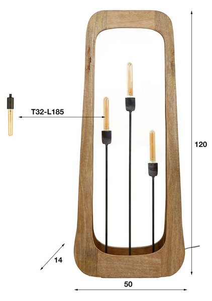 ZIJLSTRA Lampa stojąca Woodframe, jasne drewno, salon / jadalnia, drewno, nowoczesny