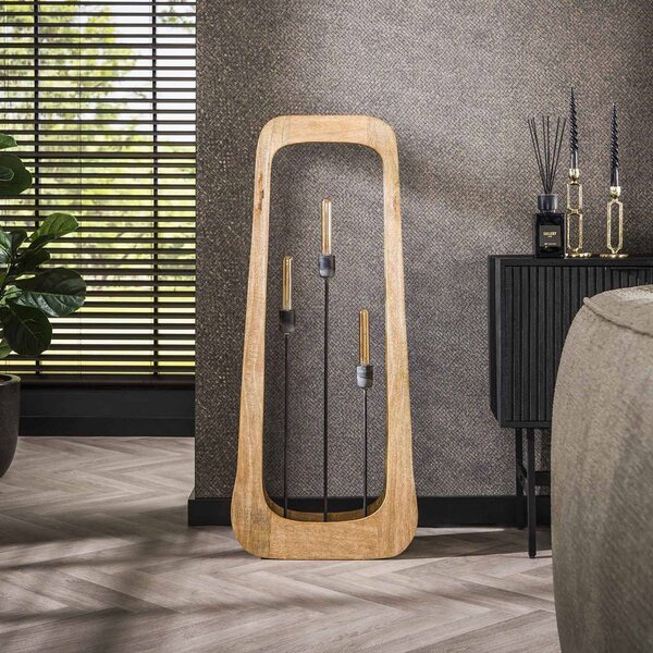 ZIJLSTRA Lampa stojąca Woodframe, jasne drewno, salon / jadalnia, drewno, nowoczesny