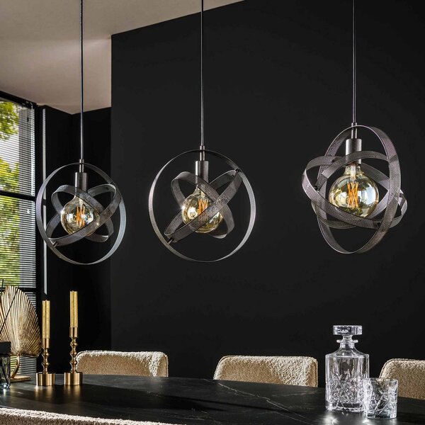 ZIJLSTRA Lampa wisząca Cosmica, możliwość ściemniania, czarny, salon / jadalnia, metal, nowoczesny