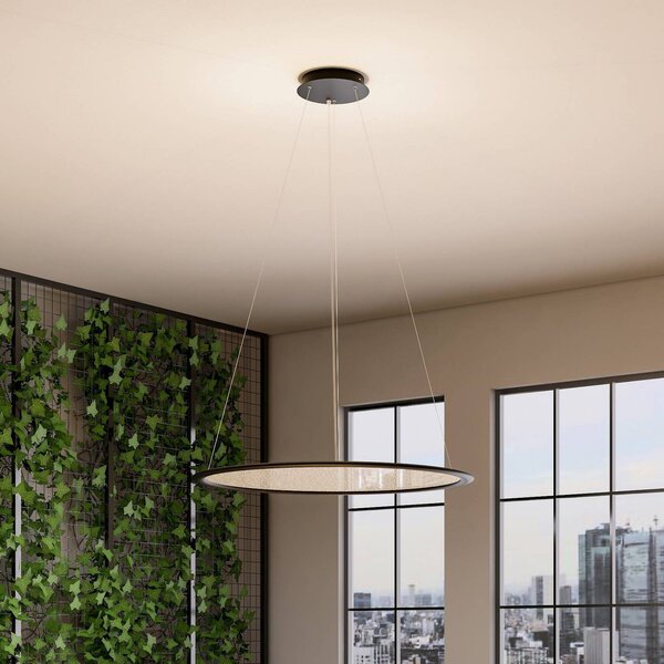 Deko-Light Lampa wisząca LED PANEL, czarna, Ø 63 cm, metal, CCT ściemniana 50 W możliwość ściemniania, czarny, biuro, aluminium, nowoczesny
