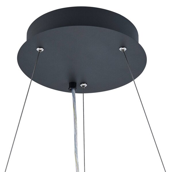 Deko-Light Lampa wisząca LED PANEL, czarna, Ø 63 cm, metal, CCT ściemniana 50 W możliwość ściemniania, czarny, biuro, aluminium, nowoczesny