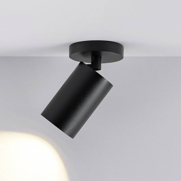 Deko-Light Reflektor sufitowy CAN TILT, czarny, Ø 8 cm, 1-punktowa, metal GU10 możliwość ściemniania, czarny, salon / jadalnia, aluminium