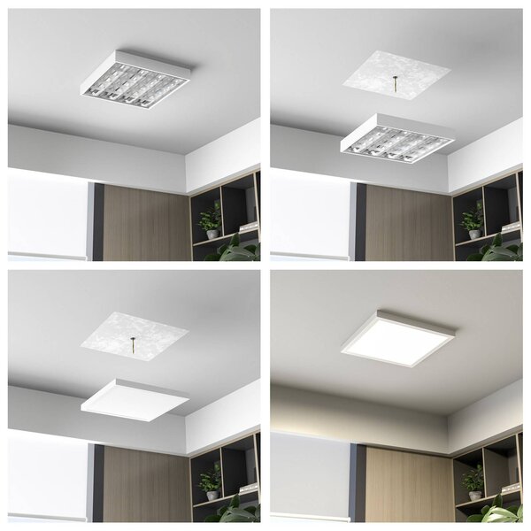 Deko-Light Panel LED PRO OFFICE SANO, możliwość ściemniania, biały / opal, biuro, aluminium