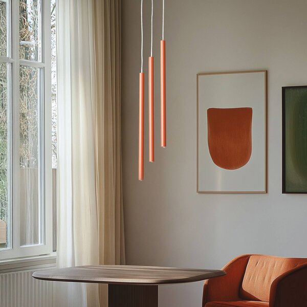 Lampa wisząca Sopel 3 SIGMA, możliwość ściemniania, czerwony, salon / jadalnia, metal, nowoczesny
