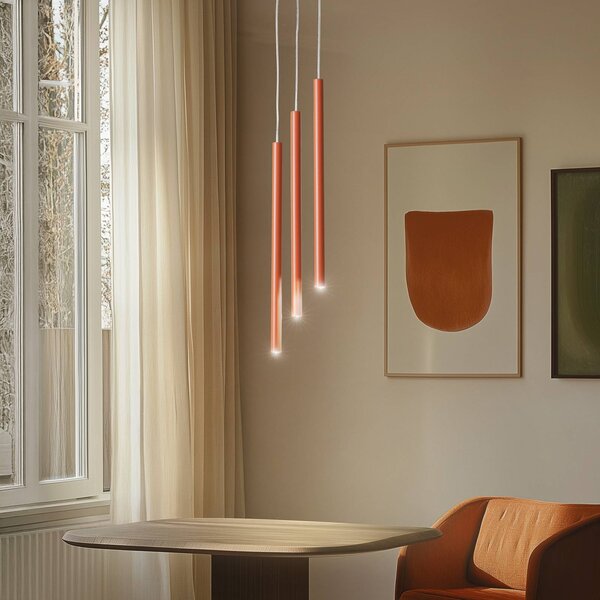 Lampa wisząca Sopel 3 SIGMA, możliwość ściemniania, czerwony, salon / jadalnia, metal, nowoczesny