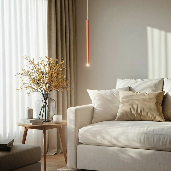 Lampa wisząca Sopel 1 SIGMA, możliwość ściemniania, czerwony, salon / jadalnia, metal, nowoczesny