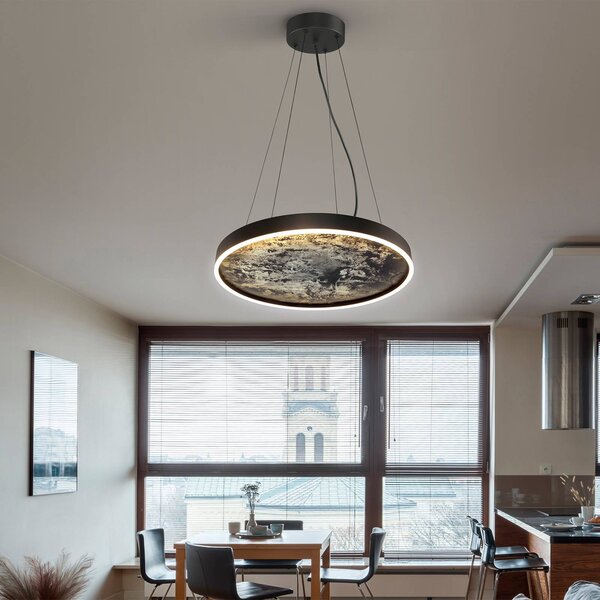 Schuller Valencia Lampa wisząca Stone, czarny, salon / jadalnia, metal, nowoczesny