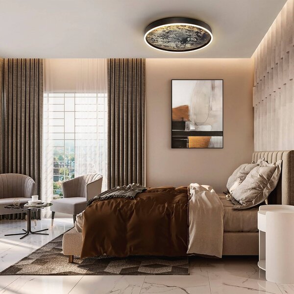 Schuller Valencia Lampa sufitowa LED Stone, czarny, salon / jadalnia, metal, nowoczesny