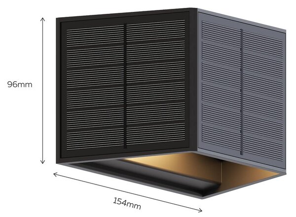 Calex Solar kinkiet zewnętrzny LED Caserta, up/down, czarny Caserta, czarny, tworzywo sztuczne, nowoczesny