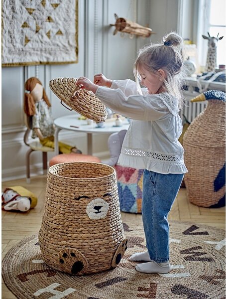 Dziecięcy kosz na zabawki z hiacyntu wodnego w naturalnym kolorze ø 40x57 cm Timone – Bloomingville Mini