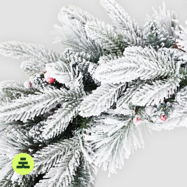 Wieniec świąteczny ośnieżony 50 LED 60 cm