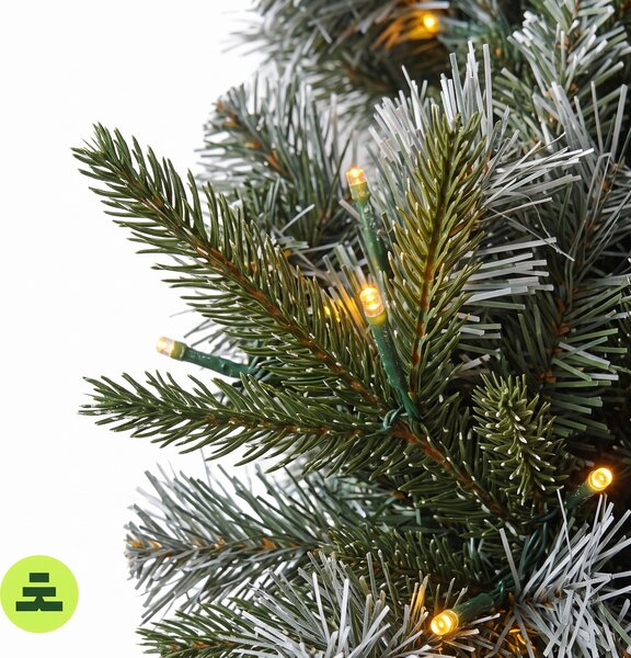 Wieniec Bożonarodzeniowy Ośnieżony Ozdobiony 50 LED