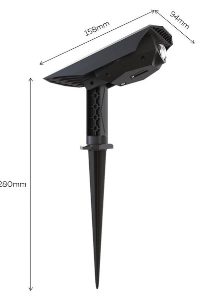 Calex LED reflektor z grotem ziemnym Padoa, zestaw 2 szt., czarny Padoa, czarny, tworzywo sztuczne