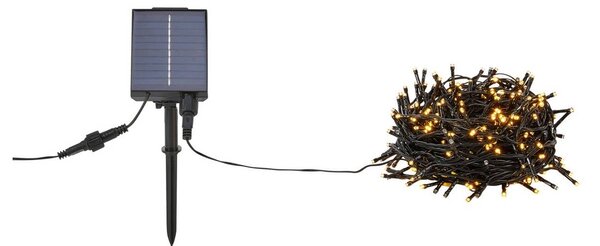 Markslöjd Łańcuch świetlny Suno, czarny, solarny, USB, 300 lampek, IP44 Suno, czarny, tworzywo sztuczne