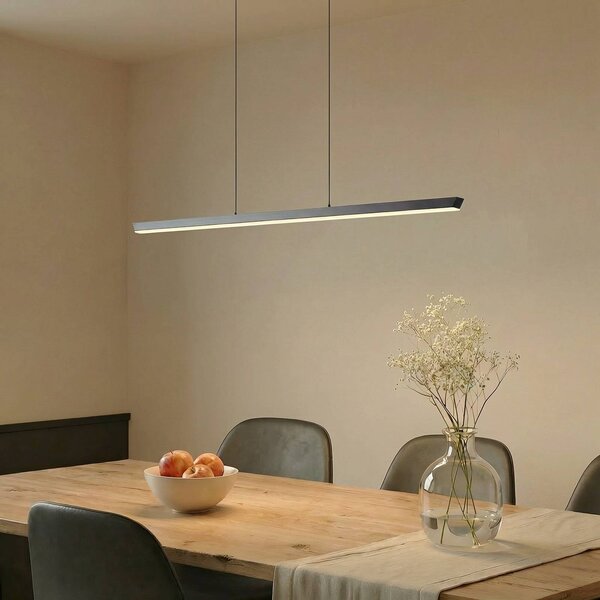 Lampa wisząca Solvar Lucande, możliwość ściemniania, czarny, salon / jadalnia, metal, nowoczesny