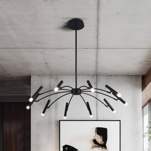 Viokef Lampa wisząca Secret, możliwość ściemniania, czarny, salon / jadalnia, metal, nowoczesny