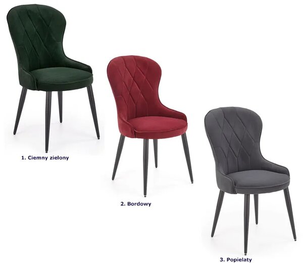 Bordowe stylowe krzesło do salonu K4-G11