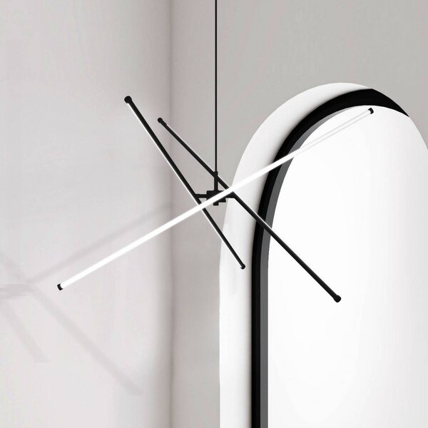Viokef Lampa wisząca Sandy, czarny, salon / jadalnia, aluminium, nowoczesny
