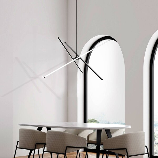 Viokef Lampa wisząca Sandy, czarny, salon / jadalnia, aluminium, nowoczesny