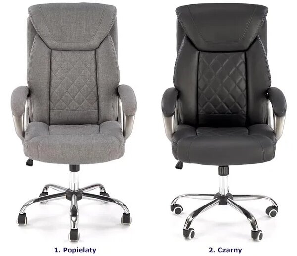 Popielaty tapicerowany fotel obrotowy Z9-K61
