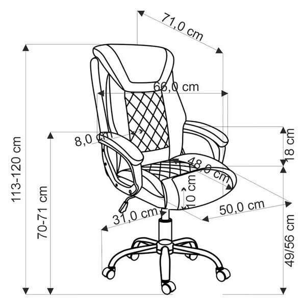 Popielaty tapicerowany fotel obrotowy Z9-K61