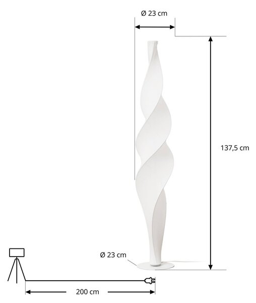 Lampa stojąca LED Novelle Lucande, możliwość ściemniania, biały / opal, salon / jadalnia, tworzywo sztuczne, design