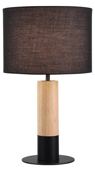 Viokef Lampa stołowa Carroll, czarny, salon / jadalnia, tkanina / materiał / jedwab