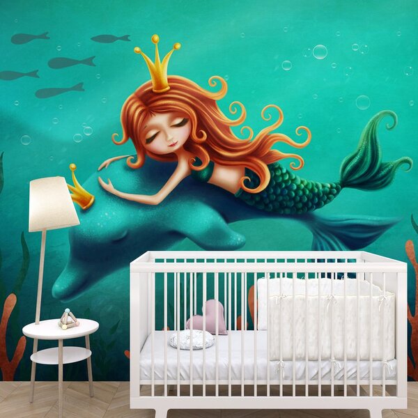 Tapeta syrena z delfinem