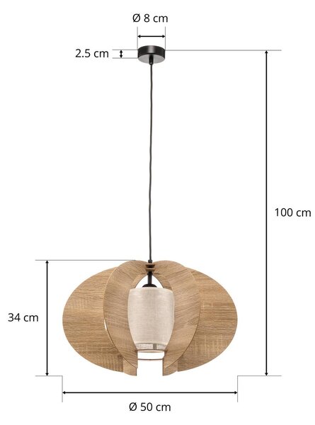Lampa wisząca Modern C M SIGMA, możliwość ściemniania, jasne drewno, salon / jadalnia, drewno, nowoczesny