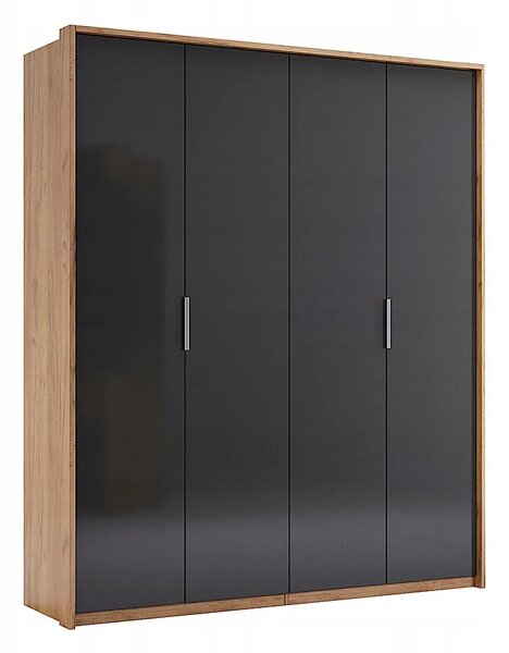 Czterodrzwiowa szafa uchylna dąb craft + lava mat F3-H20