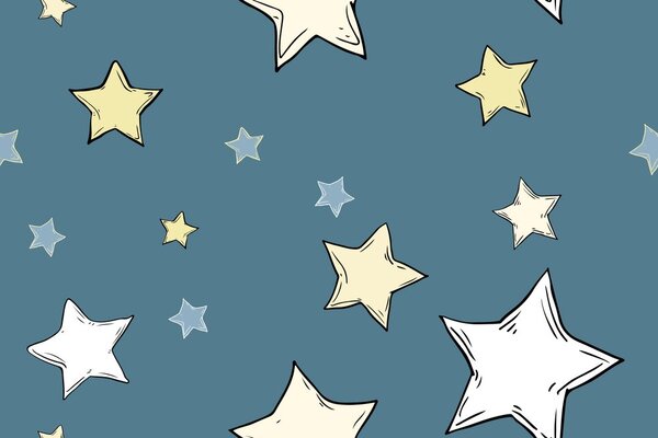 Tapeta gwiazdy kosmiczne z niebieskim tłem