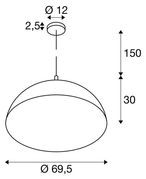 SLV Lampa wisząca Forchini, możliwość ściemniania, czarny, salon / jadalnia, tworzywo sztuczne, nowoczesny