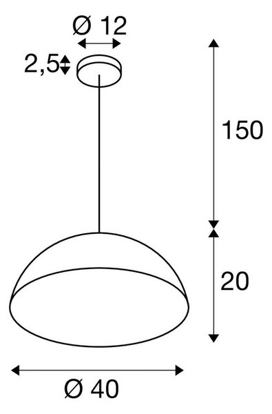 SLV Lampa wisząca Forchini M, możliwość ściemniania, czarny, salon / jadalnia, metal, nowoczesny