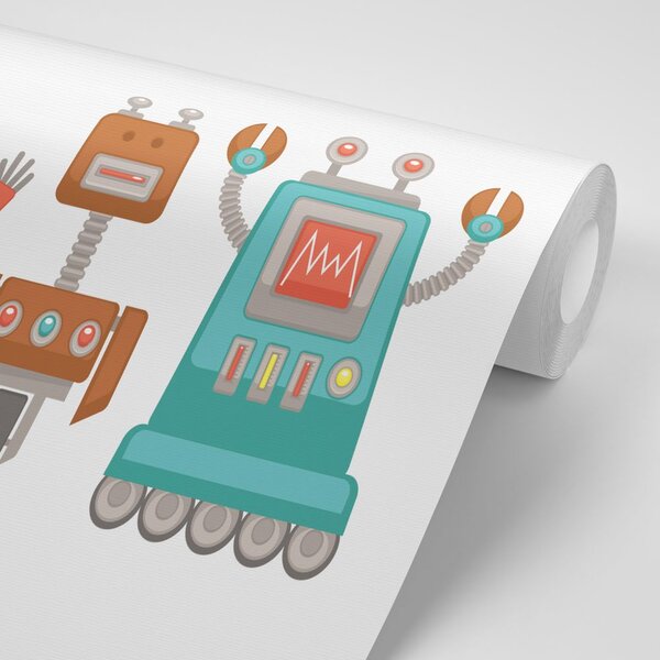 Tapeta rodzina robotów
