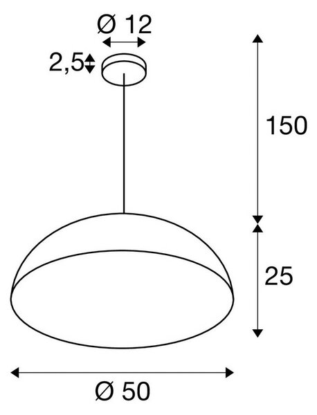 SLV Lampa wisząca Forchini M, możliwość ściemniania, czarny, salon / jadalnia, metal, nowoczesny