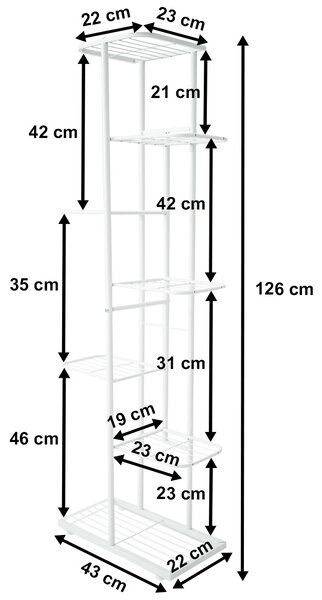 4Home Stojak na kwiaty Level, biały