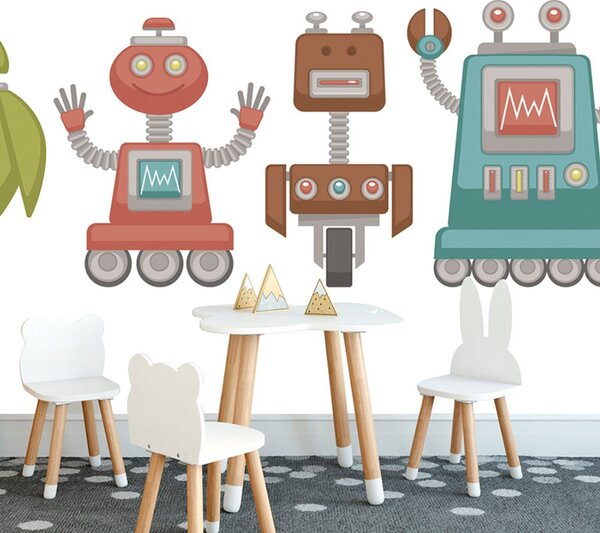 Tapeta rodzina robotów