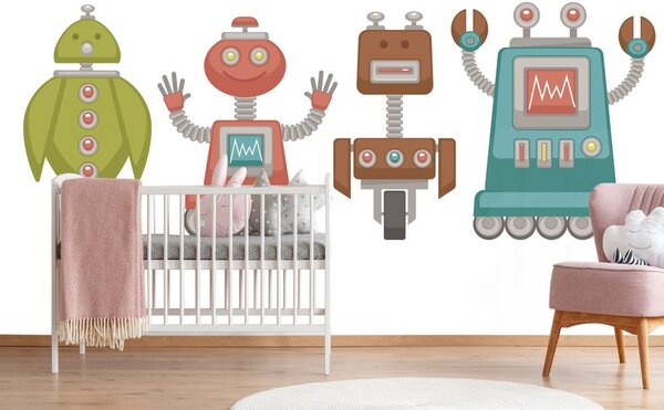 Tapeta rodzina robotów